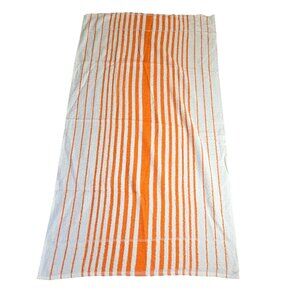 Vintage Cannon Towel Orange White Striped Bath USA Retro 23x41 Mod Color Pop 70s